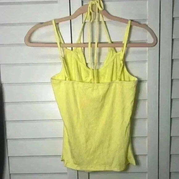 Ribbed Halter Tank Top Size Small Yellow NWT - Picture 4 of 8